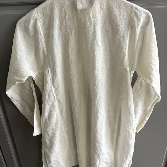 Joe Fresh White Cream Ruffle Button Down Shirt - Picture 3 of 4